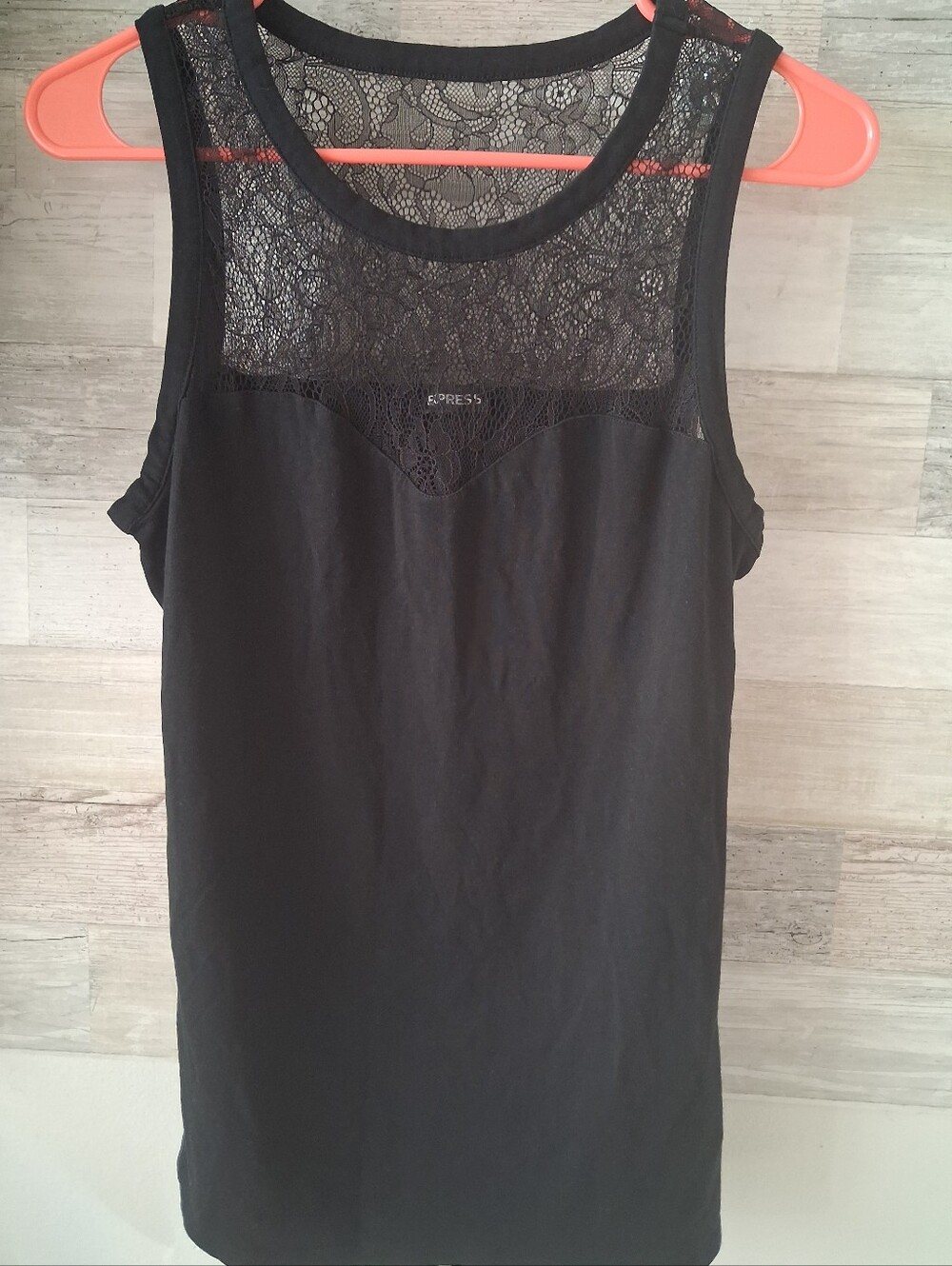 Express Black Lace Yoke Tank Top